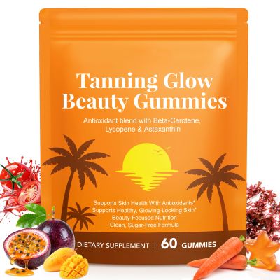 Astaxanthin Tanning Gummies Sun-Free for Women & Men, NO Sugar, with Beta Carotene, Vitamin ACDE Lycopene Enjoy a Tasty, Easy to Carry, No Water Making it Easy Enjoy a Healthy Tan Every Day 1PCS
