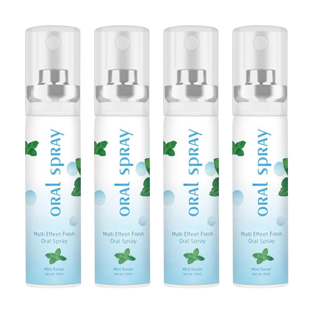 Benaewa 4 Pcs Dry Mouth Spray, Mint Flavor Fresh Breath Spray for Bad Breath, Moisturizing Oral Care(20ml)