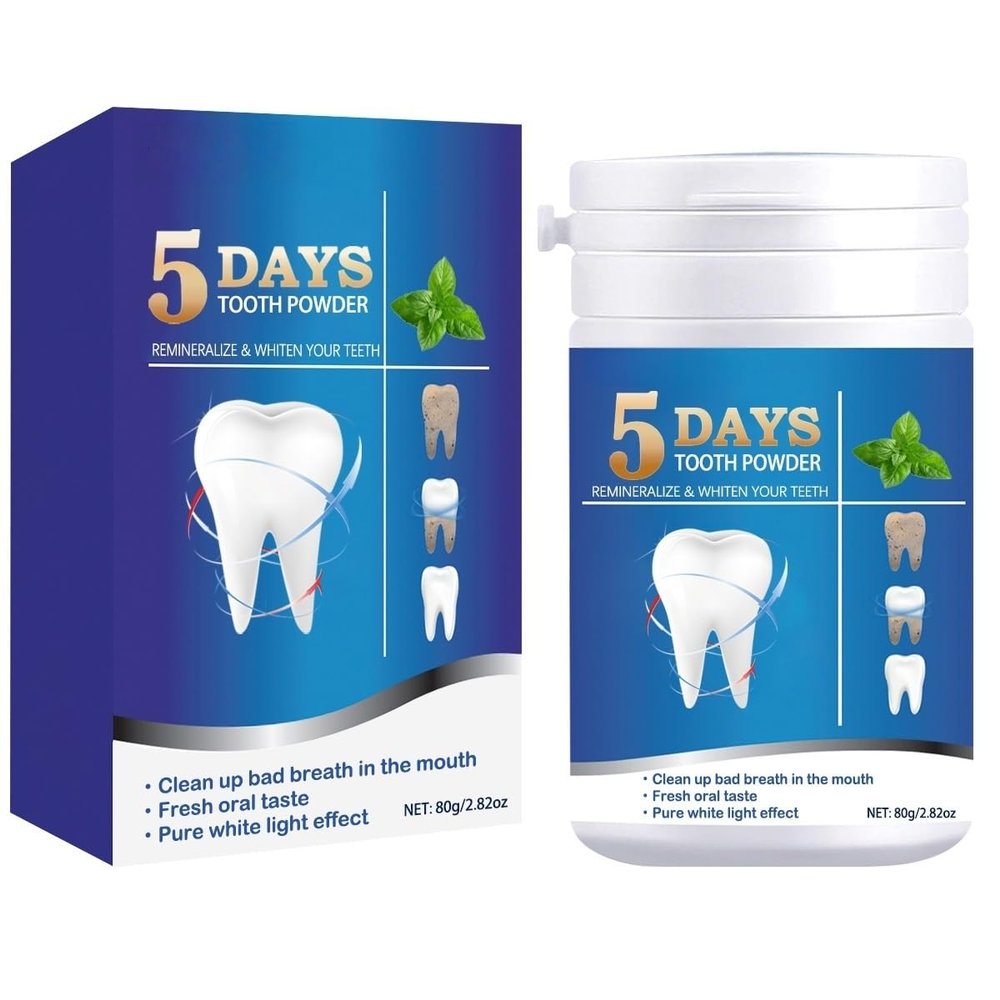 Tooth Powder for Daily Oral Care, Fresh Breath Tooth Cleaning Powder, Fine Powder Formula for Clean Teeth Appearance, Jar and Box Set for Women and Men (1pc)