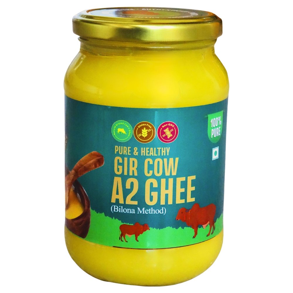 Ardent Source A2 Gir Cow Ghee Organic Bilona Method 100% Pure & Healthy Authentically made by Hand Churning Curd Bilona Method Grassfed (A2 Cow Ghee 1ltr)
