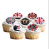 12 Pre-Cut VE Day Union Jack WW2 8th May 1945 Themed Edible Wafer Paper Cake Toppers Decorations view 1