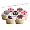 12 Pre-Cut VE Day Union Jack WW2 8th May 1945 Themed Edible Wafer Paper Cake Toppers Decorations view 3