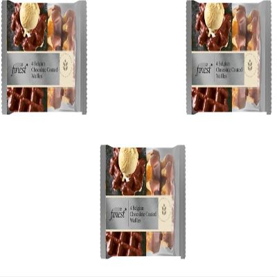 Belgian Chocolate Coated Sugar Waffles 4 Pack of 3, Each waffle is generously coated in smooth, rich Belgian chocolate for a luxurious treat.