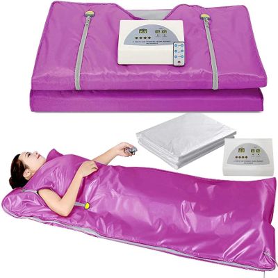 Digital Heat Sauna Blanket with Dual Zone Controller and Protective Sheets for Home Spa Therapy