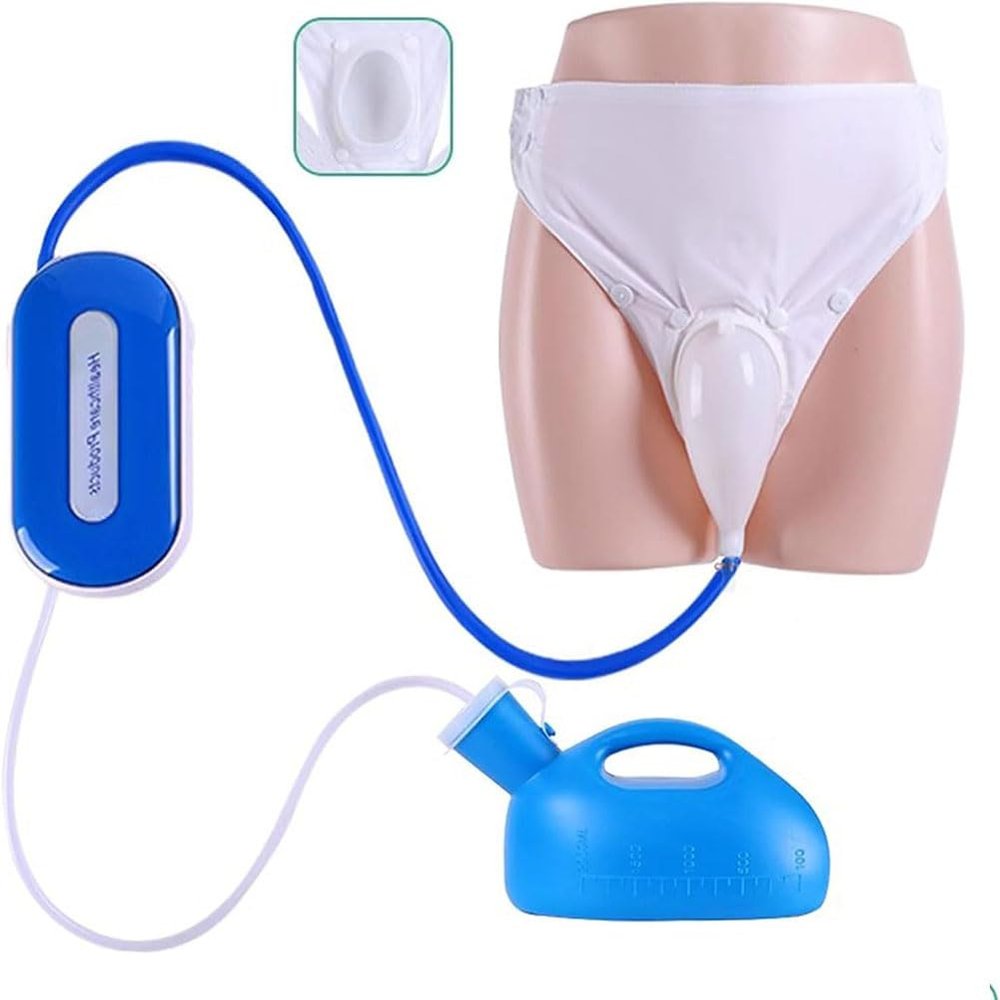 2000ML Electric Urinal System for Men & Women, Automatic Pump Intelligent Catheter Urinal Set, Leak-Proof Spill Proof Design, Easy to Clean Home Care Urine Collector (1pcs,Atrophy)