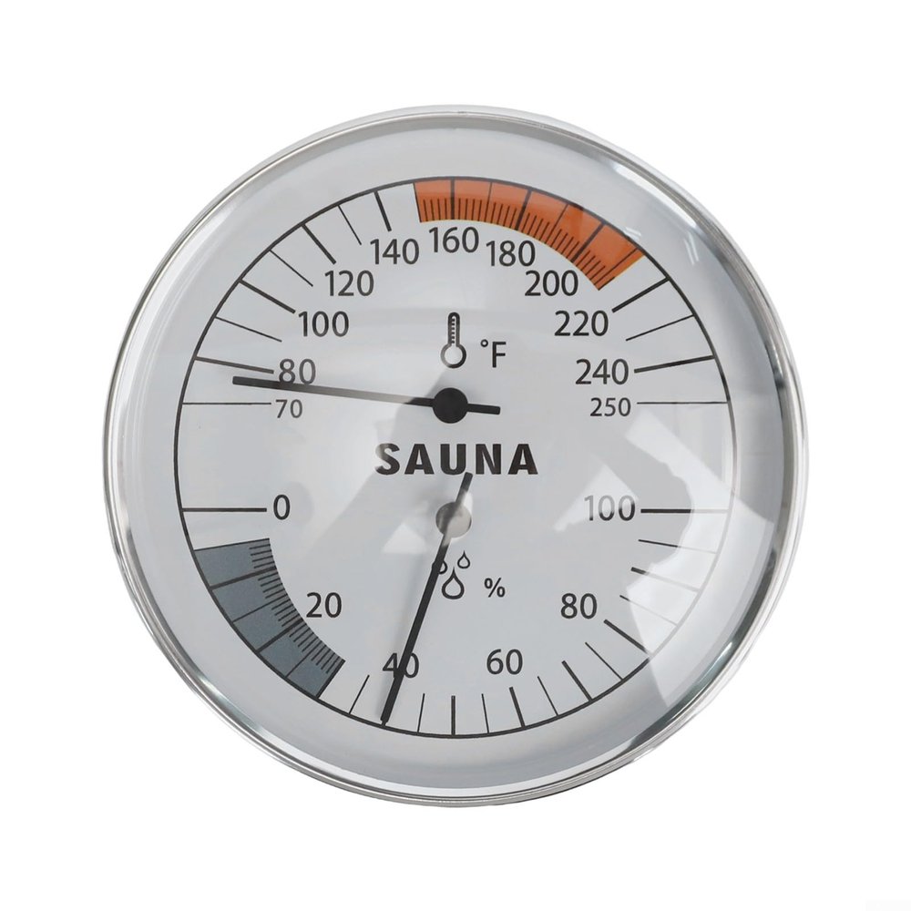 Automatic Calibration Sauna Thermometer Hygrometer for Accurate Temperature and Humidity Readings with Metal Shell for Sauna Use