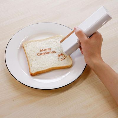 Edible Printer for Food, Handheld Printing Device with Auxiliary Ruler, Maximum Print Size 2.6 x 20cm, Adds Creative Designs to Bread, Coffee, Tableware