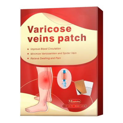 12Pcs Circulation Paste, spiders veins Patches For Legs - Soothing Swollen Relief Finish, 12 Pieces Per Box + Targeted Application, Non-Woven Fabric Polymer- For Leg Healthcare Massage