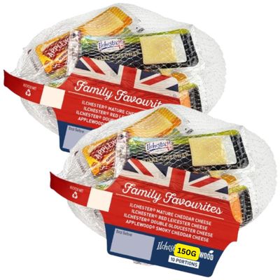 Cheese Selection Portions Mature Cheddar, Red Leicester, Double Gloucester and smoky 150g (2x150g)