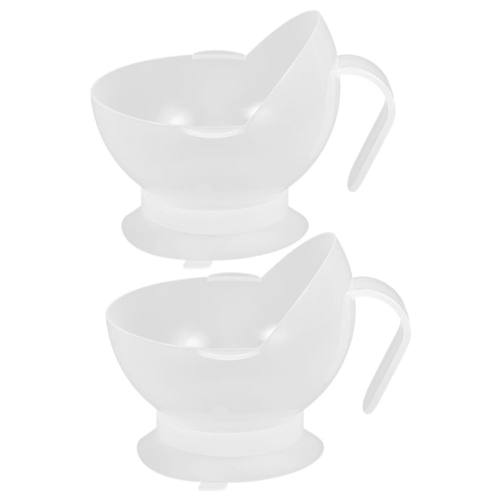 LALADEFIEE 2pcs Shift Spill Bowl Suction Silicone Elderly Dining Bowl for Seniors Disabled People
