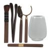 OHPHCALL Ceramic Tea Ceremony Bottle Set Gift for Friends, Relatives and Colleagues with Six Tea Tools, White Chic and Unique Design, Easy to Clean and Sturdy During The Holiday view 1