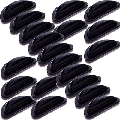 GALPADA 20 Pairs of Black Silicone Nose Pads for Glasses, Soft Non-Slip Eyeglasses Nose Pads with Height Increase Feature, Suitable for Flat Optical Frames