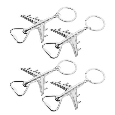 Zerodeko 4Pcs Metal Airplane Bottle Opener Keychain Travel Beer Can Opener Aviation Design for Pilot and Aircraft Events