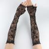 Didiseaon Arm Sleeves with UV and Sunscreen Black for Women 1 Pair Cooling Lace Elegant Fingerless Arm Covers for Cycling and Yoga view 4