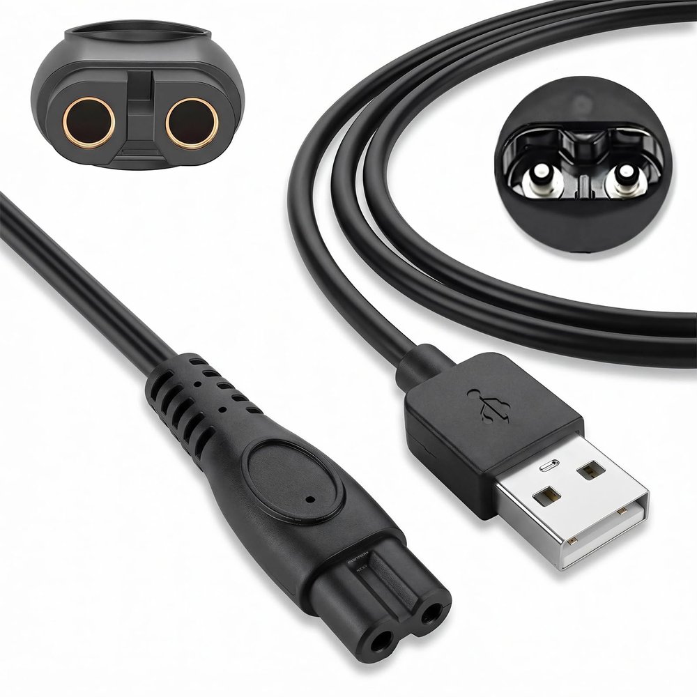 5V Cable Fit for Philips One Blade Charger, Electric Shaver Charger Cord for QP2724,QP2824,QP2734,QP2834,QP1924,MG5910,MG9520,S7885,S7887,S5884,X3001,X5004,X5012,BG7485 Durable Lightweight Portable