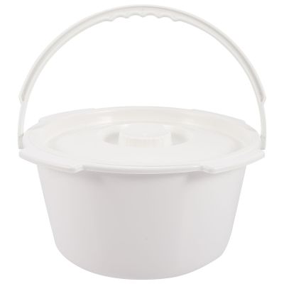 BATHVEVE Portable Urine Pot with Lid for Patients and Handicapped, Made of Sturdy Pp Material, Convenient to Carry, Suitable for Shower Commode Chairs and Bathroom Use, White Bedside Urinal