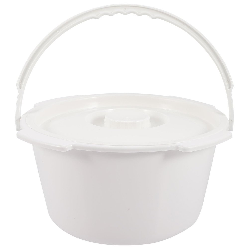 BATHVEVE Portable Urine Pot with Lid for Patients and Handicapped, Made of Sturdy Pp Material, Convenient to Carry, Suitable for Shower Commode Chairs and Bathroom Use, White Bedside Urinal