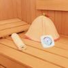 DECHOUS Sauna Room Hygrometer for Steam Room and Sauna with Wooden Structure Design and Easy Installation, Khaki Hanging Temperature and Humidity Gauge view 4