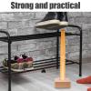 Hoement Wooden Shoe Horn Storage Base with Decorative Natural Finish for Closet and Entryway, 3.54X3.54X1.38In Shoe Horn Stand and Display view 4