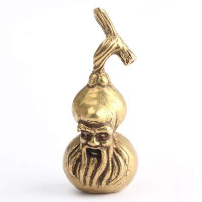 ZXLIHS Chinese style Metal Crafts Brass Gourd tea Pet tea set Ornaments pure Copper land old fairy Hoist Gift
