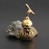 ZXLIHS Chinese style Metal Crafts Brass Gourd tea Pet tea set Ornaments pure Copper land old fairy Hoist Gift view 3