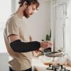 Artibetter Cloth Arm Sleeves Waterproof and Oil-proof 4 Pairs of Black Sturdy Arm Sleeve Protectors for Kitchen Use Suitable for Cooking and Cleaning Tasks view 3