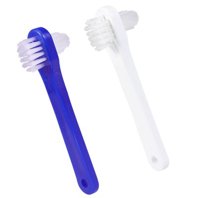 CTIRCHIU Denture Brush Dual and Nylon with Large Multi-Tufted and Smaller Angle-Trimmed 4pcs and Nylon Toothbrush Easy to Carry and Maintain for False Teeth and Retainers
