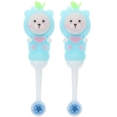 FreshCart Basics 2pcs Soft Bristles Toothbrushes with Silicone Bear Shape for Safe and Gentle Manual Toothbrushes for Daily Oral Care