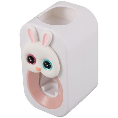 LIFKICH Automatic Toothpaste Dispenser Wall Mounted Bunny Cartoon Toothpaste Squeezer for Boys and Girls Bathroom Stuff for Bathroom Use