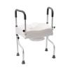 Mobility Safety Frame 3-in-1 Raised Toilet Seat with Lid and Handles, Adjustable Height, Supports 330.7lbs, Lightweight Aluminum for Disabled and Elderly view 1