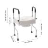 Mobility Safety Frame 3-in-1 Raised Toilet Seat with Lid and Handles, Adjustable Height, Supports 330.7lbs, Lightweight Aluminum for Disabled and Elderly view 2
