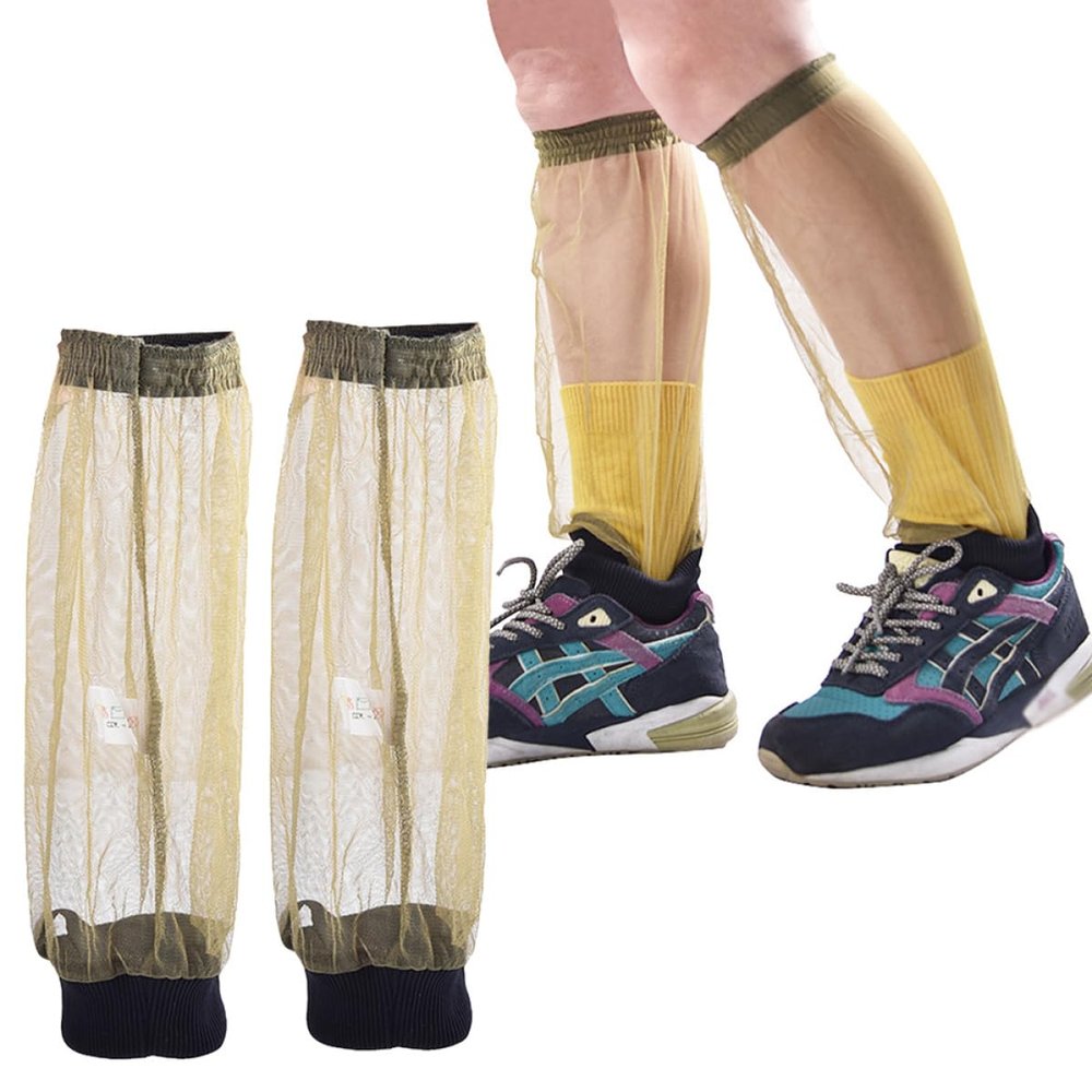 HAKIDZEL Mesh Net Foot Cover Bite Pants Green Leg Protectors 2 Pairs with Ultra-fine Mesh against Mosquitoes and Insects and for Outdoor Hiking and Fishing for Outdoor Hiking and Fishing