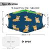 Reusable Cloth Face Mask With Adjustable Ear Loops,Cute Welsh Corgi Dog Washable Breathable Dust Mask for Men & Women view 2