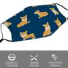 Reusable Cloth Face Mask With Adjustable Ear Loops,Cute Welsh Corgi Dog Washable Breathable Dust Mask for Men & Women view 3