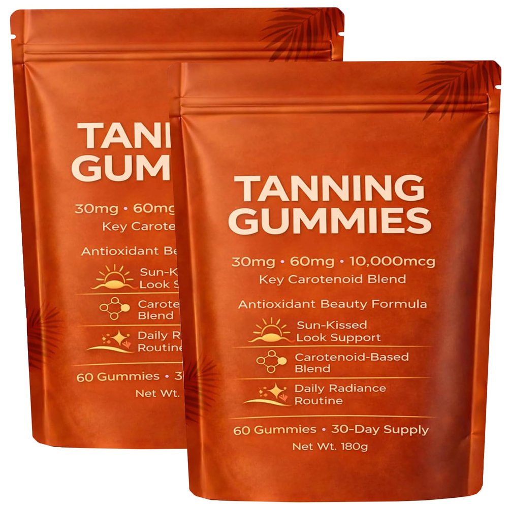 Tanning Gummies, 2026 Tanning Gummies Fast Tan Without Sun, Astaxanthin, Beta Carotene & Lycopene Blend with Vitamins C & E,Enhancing Natural Skin Tone, Natural Looking Glow 60 Counts (2Box)