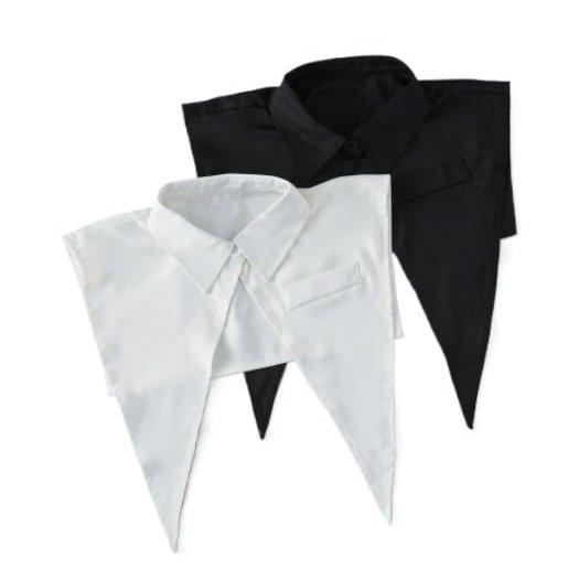 DUBTEDHOU Fake Collar, Detachable Half Collar Multicolor 2 Pcs For Women(White+black)