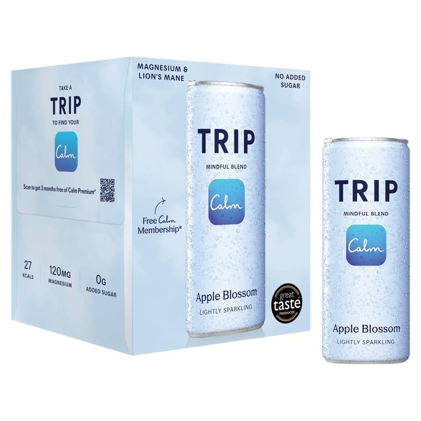 TRIP Sparkling Drink with 120MG Magnesium 4x250ml (Apple Blossom)