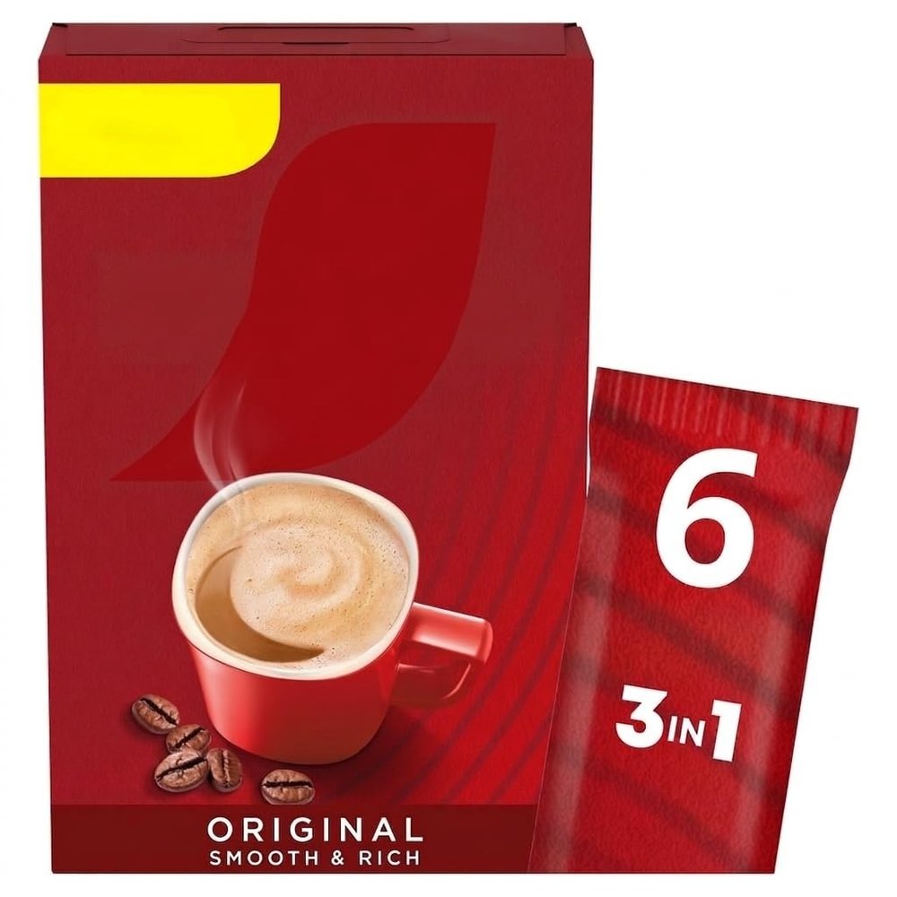 3in1 Original Instant Coffee Sachets, 66 Count, Pack of 6x11s