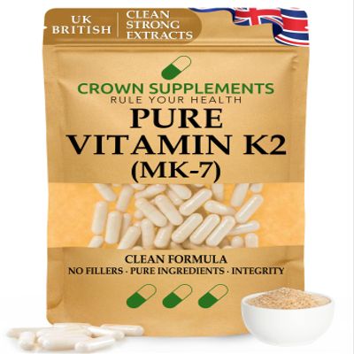 Pure Vitamin K2 MK-7 Capsules | Clean Supplements | Crown Supplements UK (180 Capsules)