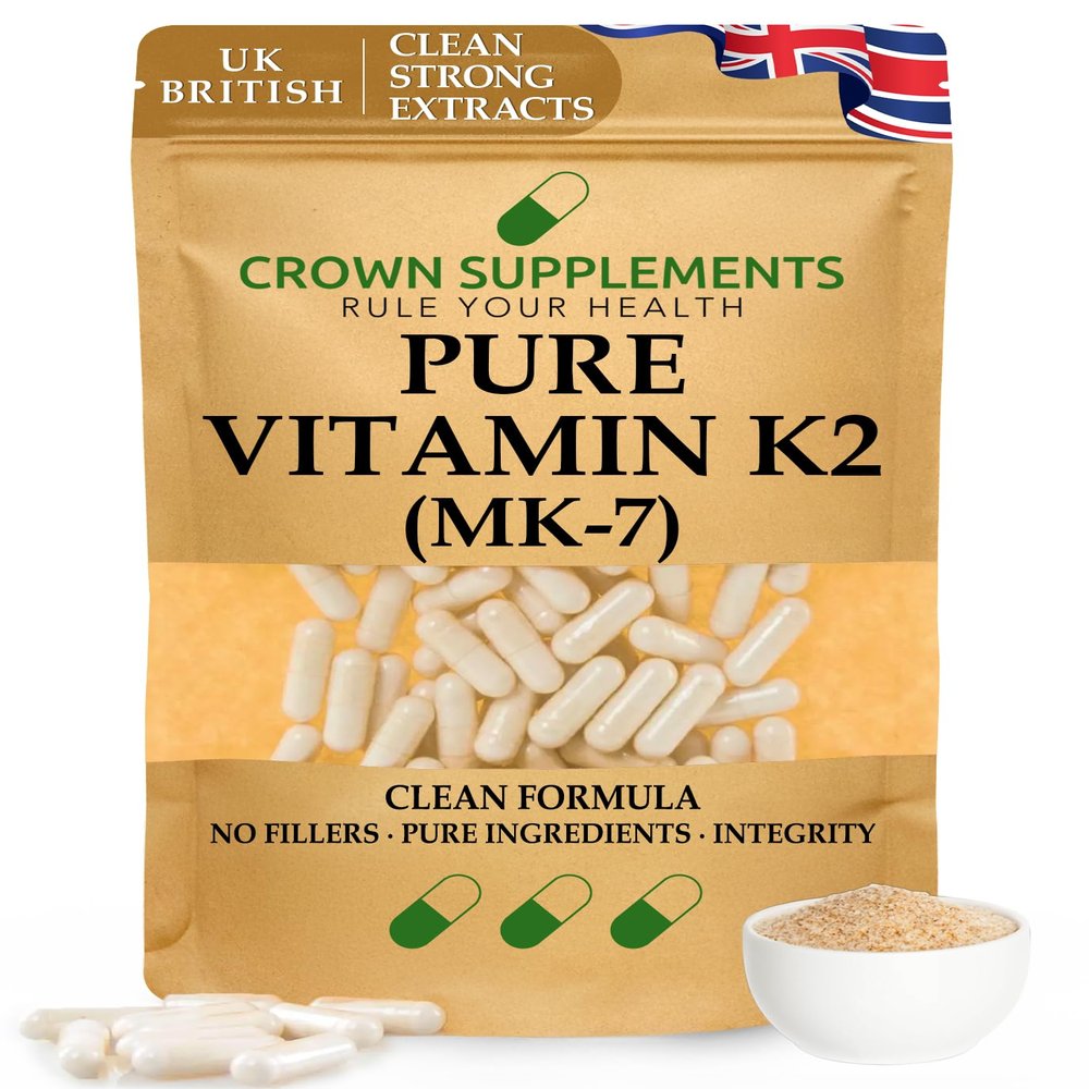 Pure Vitamin K2 MK-7 Capsules | Clean Supplements | Crown Supplements UK (180 Capsules)