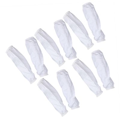 Adorainbow 5 Pairs Waterproof Pu Oversleeve Arm Covers Elastic Cuff for Adults, Oilproof Protective Long Sleeve Covers Suitable for Office and Hairdressing Use