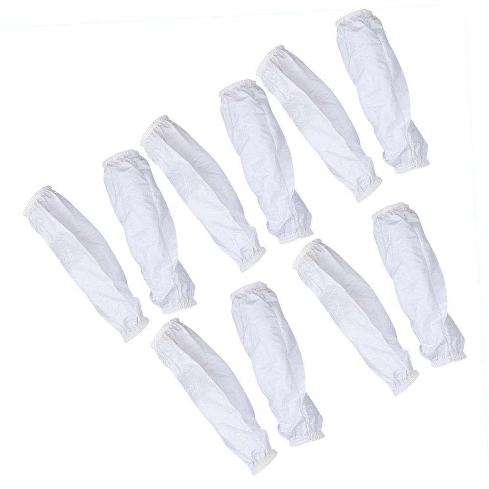 Adorainbow 5 Pairs Waterproof Pu Oversleeve Arm Covers Elastic Cuff for Adults, Oilproof Protective Long Sleeve Covers Suitable for Office and Hairdressing Use