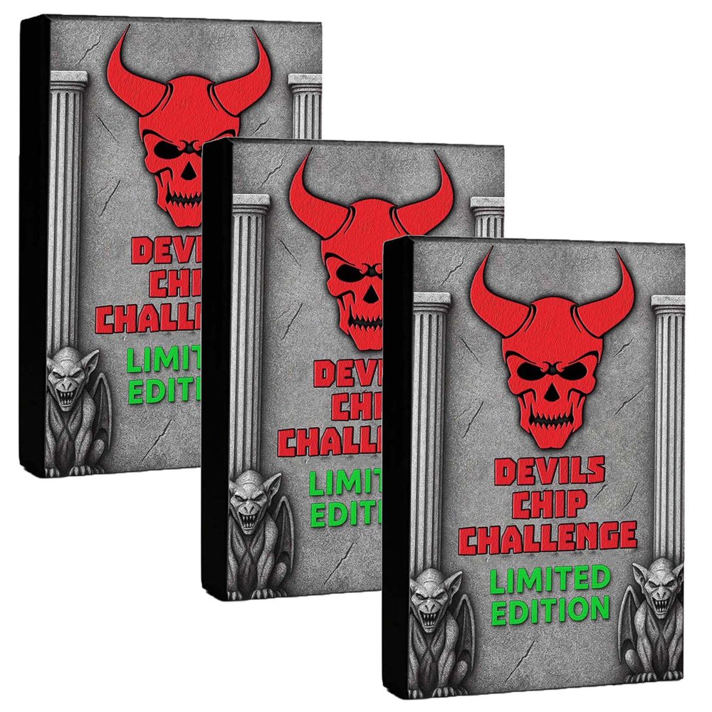 DEVILS CHIP CHALLENGE - Limited Edition World Hottest Chip with Carolina Reaper and Natural Flavour - Vegetarian Hottest Chip Challenge for Friends and Family Gatherings/Halloween/Parties (3)