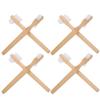 Alipis 8pcs Double-Sided Denture Cleaning Brush for False Teeth with Medium Hardness Nylon Bristles and Ergonomic Bamboo Handle, Dual Brush Head Shape Suitable for Home and Travel Use view 1