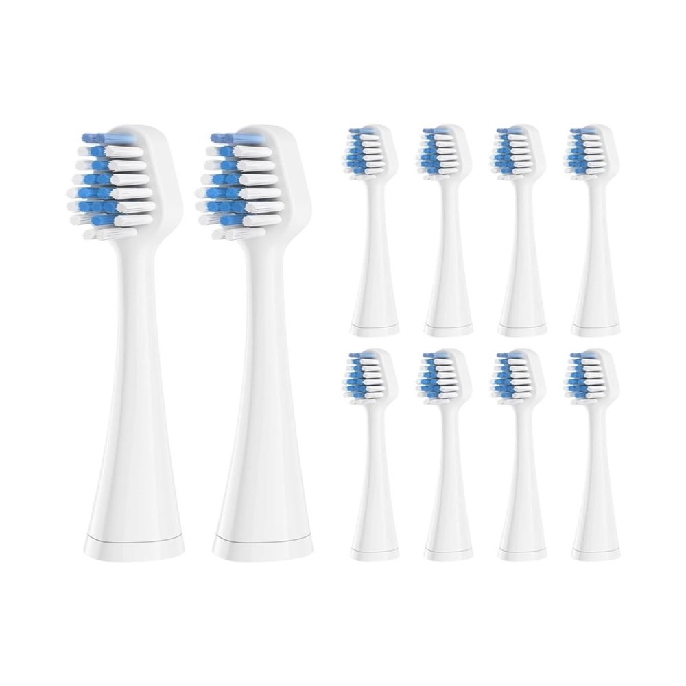 10 Pcs Replacements Toothbrush Heads ToothbruhCompatibility for AquaSonic Duo and Home Dental Center(White 10pcs)