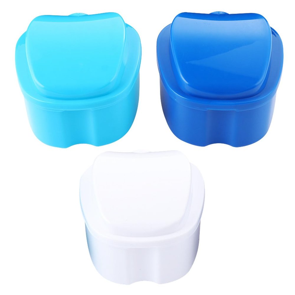 Cabilock 3pcs Denture Box Denture Storage Box Portable Artificial Tooth Storage Case Container Case for Teeth Caps Retainer Use