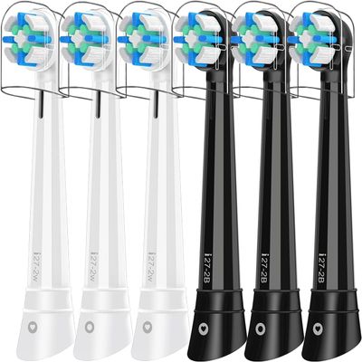 10 Pcs Replacement Brush Heads Compatible with Oral-B iO Series 210,BK+WE