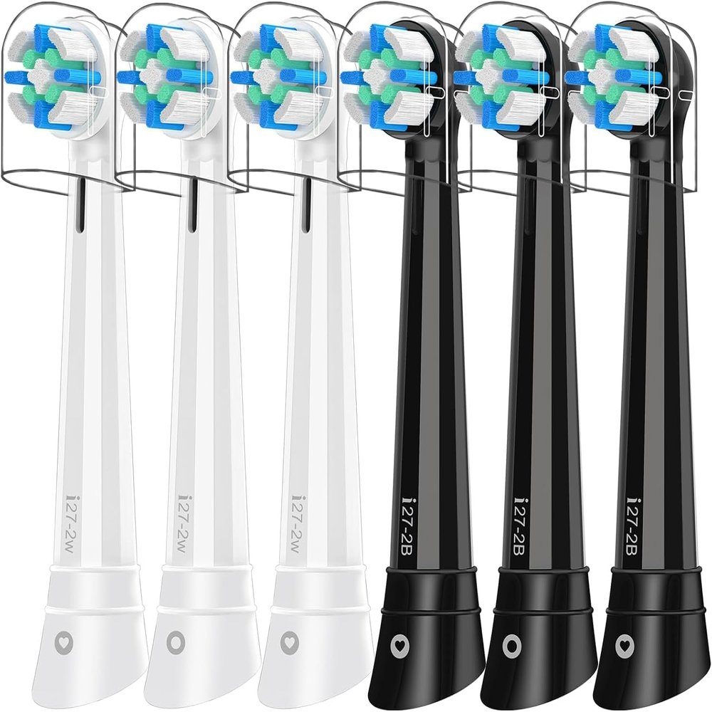 10 Pcs Replacement Brush Heads Compatible with Oral-B iO Series 210,BK+WE