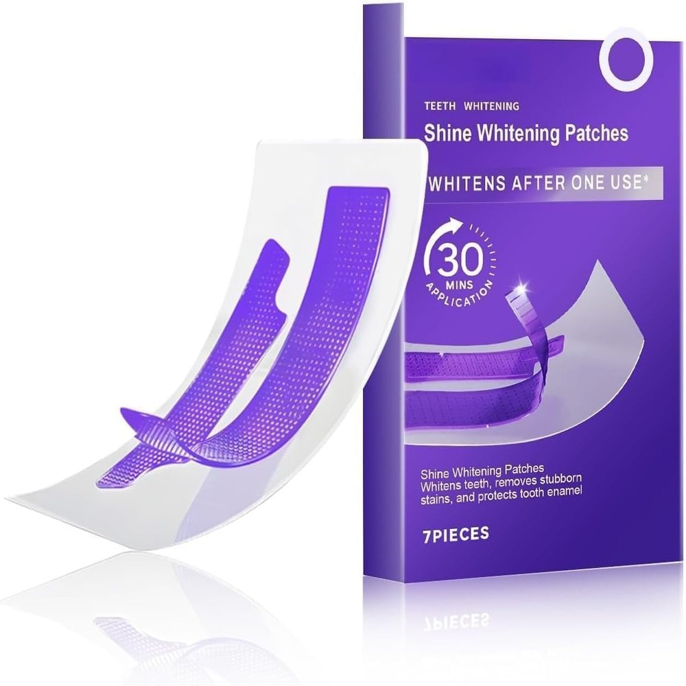 Gentle Daily Purple Teeth Whitening Strips Enamel Friendly, No Peroxide Formula for Sensitive Teeth, Reduce Surface Coffee & Tea Stains, Portable Teeth Care for Home & Travel (1 PCS)