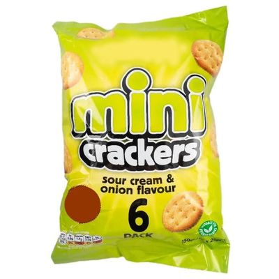 Mini Crackers Sour Cream & Onion Flavour, Vegetarian Snack, 150g